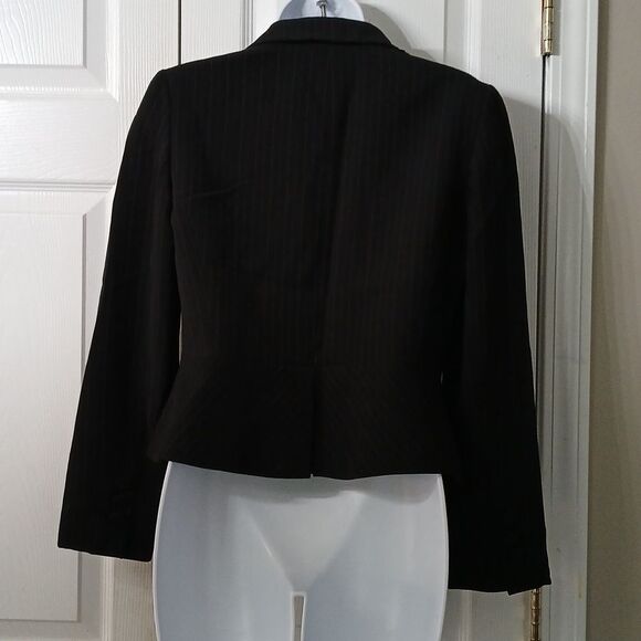 Ann Taylor LOFT Petites black pinstripe blazer business casual Sz 2P NWOT - Picture 5 of 8